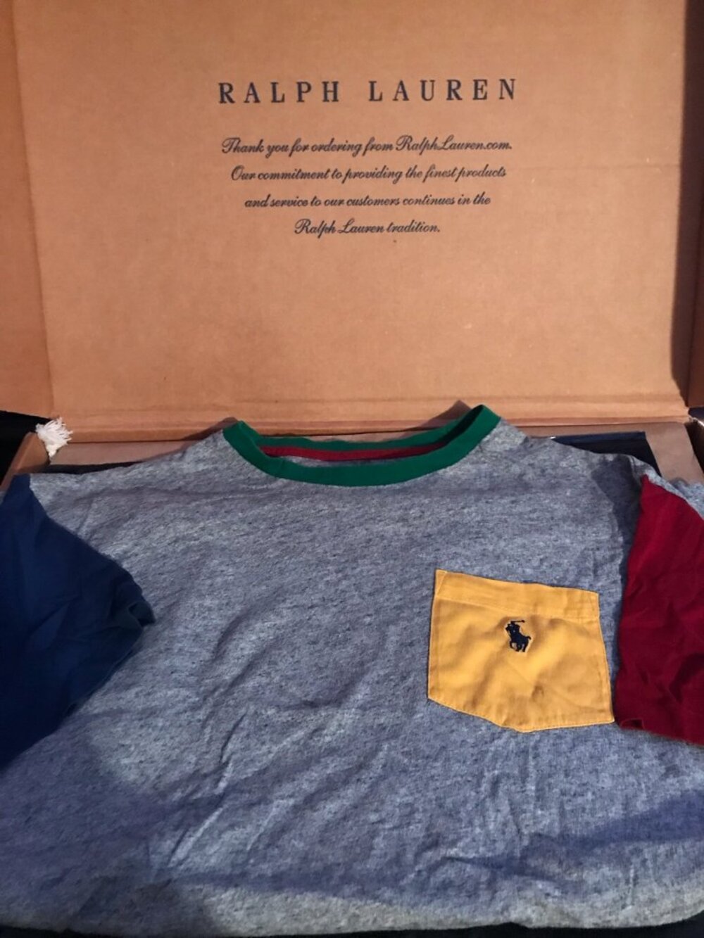 Polo Ralph Lauren Grey Colorblock Pocket Tee M Classic Fit